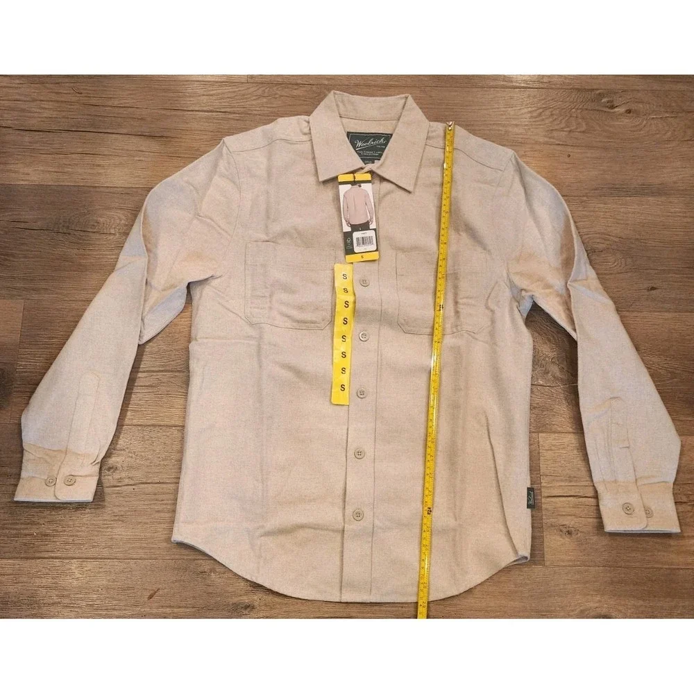 Woolrich Green‎ Label Chamois Soft Cotton Button-Up Shirt Tan Men's Small NWT
